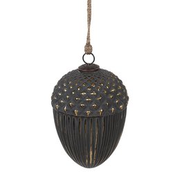 Christmas ball Ø 15x21 cm Black Glass Christmas tree decoration