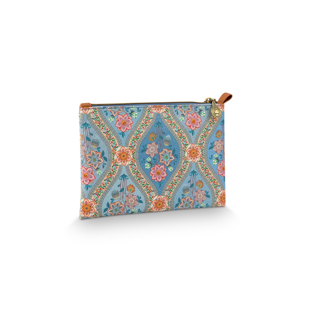 Charly Cosmetic Flat Pouch Medium Ornamento Blue 24x1x15.5cm