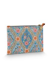 Charly Cosmetic Flat Pouch Medium Ornamento Blue 24x1x15.5cm