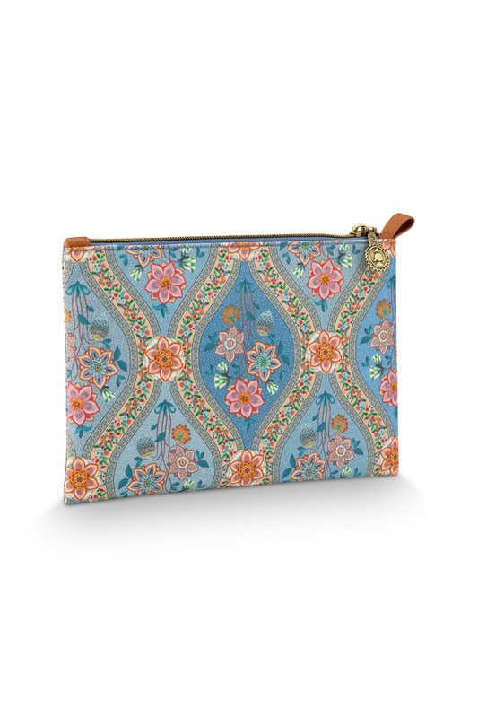 Charly Cosmetic Flat Pouch Medium Ornamento Blue 24x1x15.5cm
