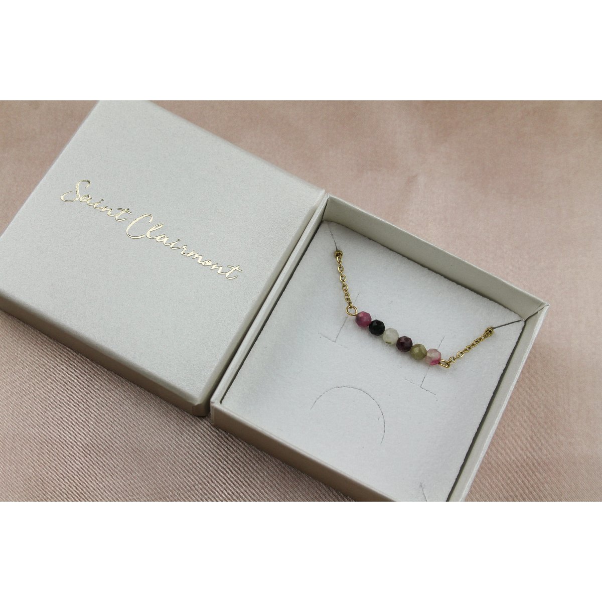 Collier Tourmaline Pastèque - Or