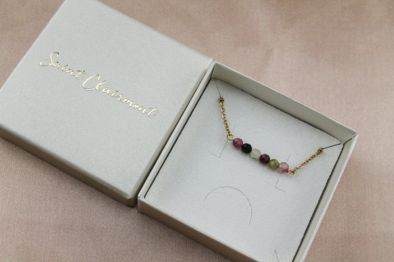 Collier Tourmaline Pastèque - Or