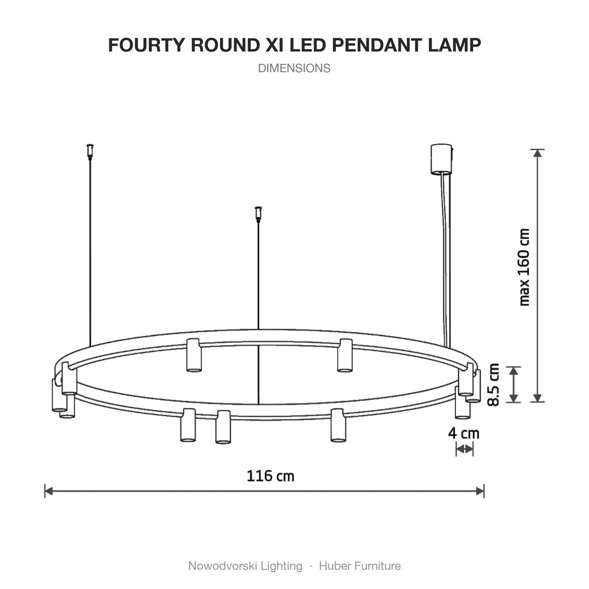 FOURTY ROUND XI LED Lámpara colgante negra