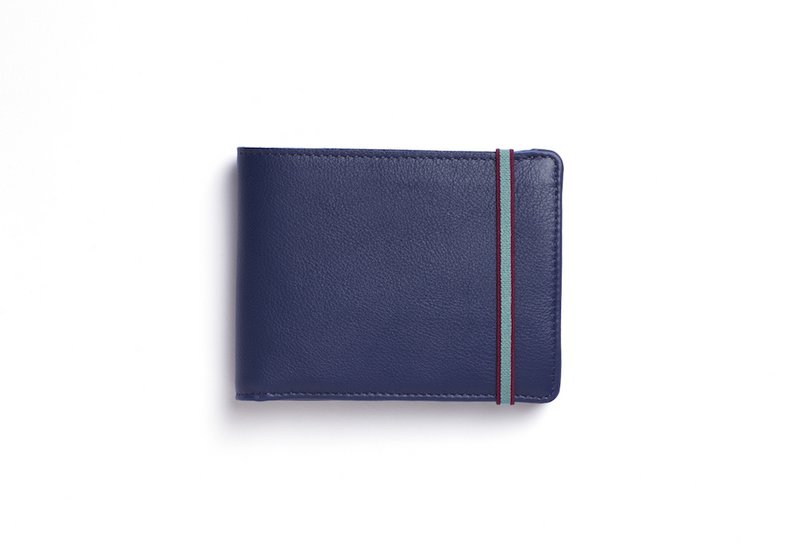 Portafoglio minimalista blu scuro con copia tasca portamonete