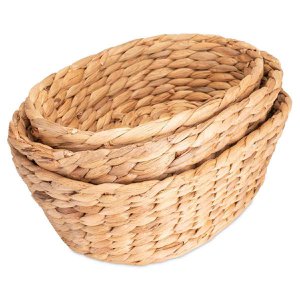 Oval baskets for storage as a 3 -series set in different sizes