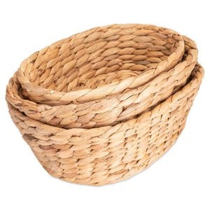 Oval baskets for storage as a 3 -series set in different sizes