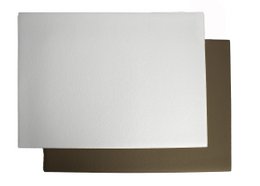 Tischset 6er Set Kunstleder Weiß/Braun Glattlederoptik 45x33 cm