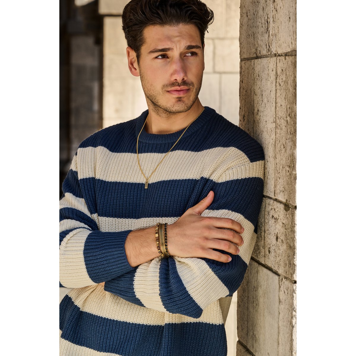 Frank 1967 7FN-0016 Steel Men's Necklace with Pendant - length 60 cm - Gold colored - Gift for men