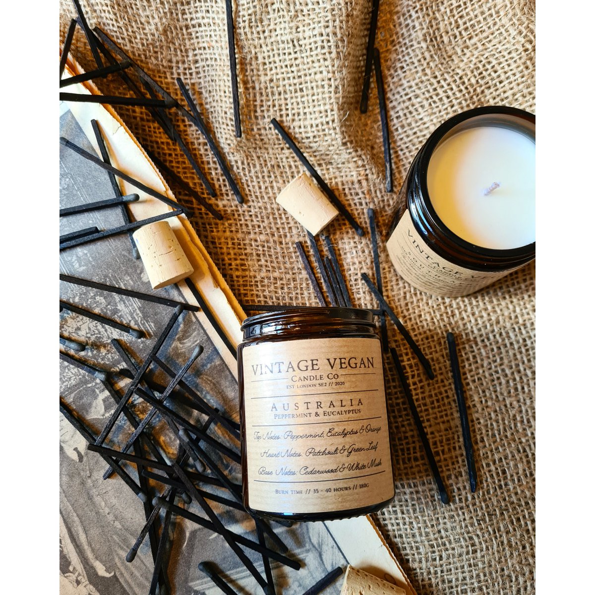 Australian Peppermint & Eucalyptus Vegan Travel Candle