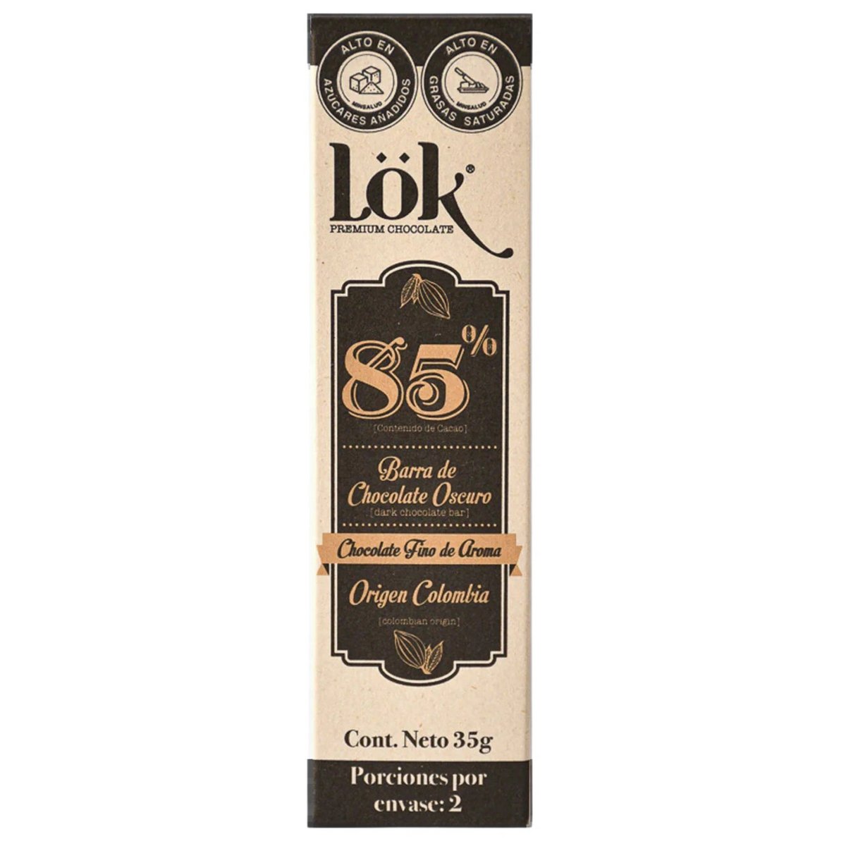 Dark Chocolate Bar | 85% Cacao | 35g