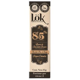 Dark chocolate bar with 85% cacao content, featuring vintage-style packaging and branding.
