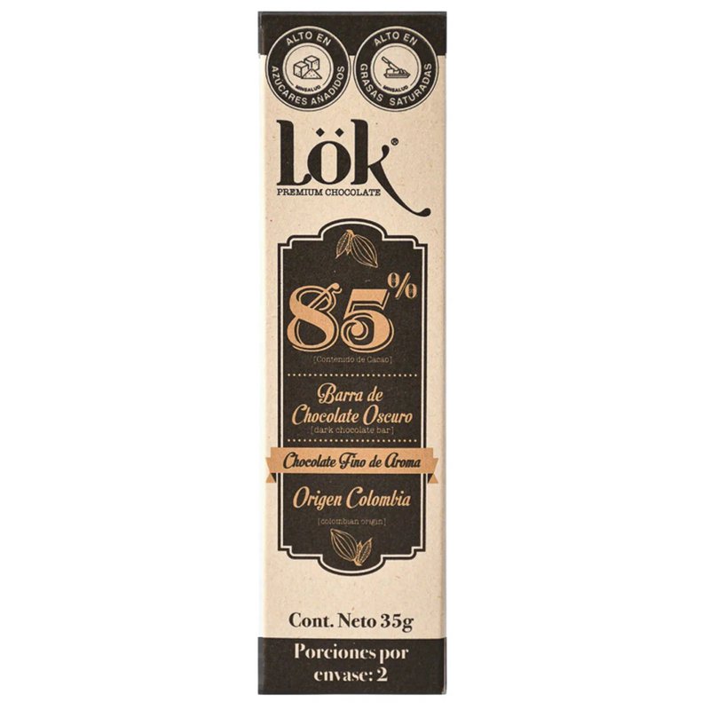 Dark Chocolate Bar | 85% Cacao | 35g