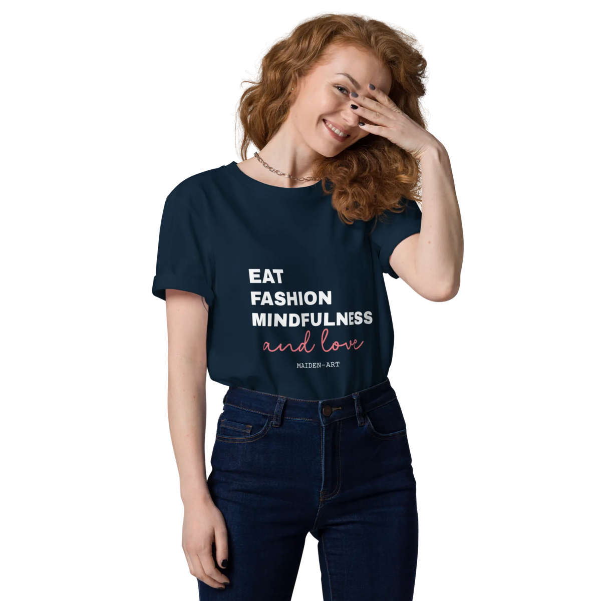 Eat, Fashion Mindfulness and Love Camiseta de algodón orgánico unisex - camiseta unisex