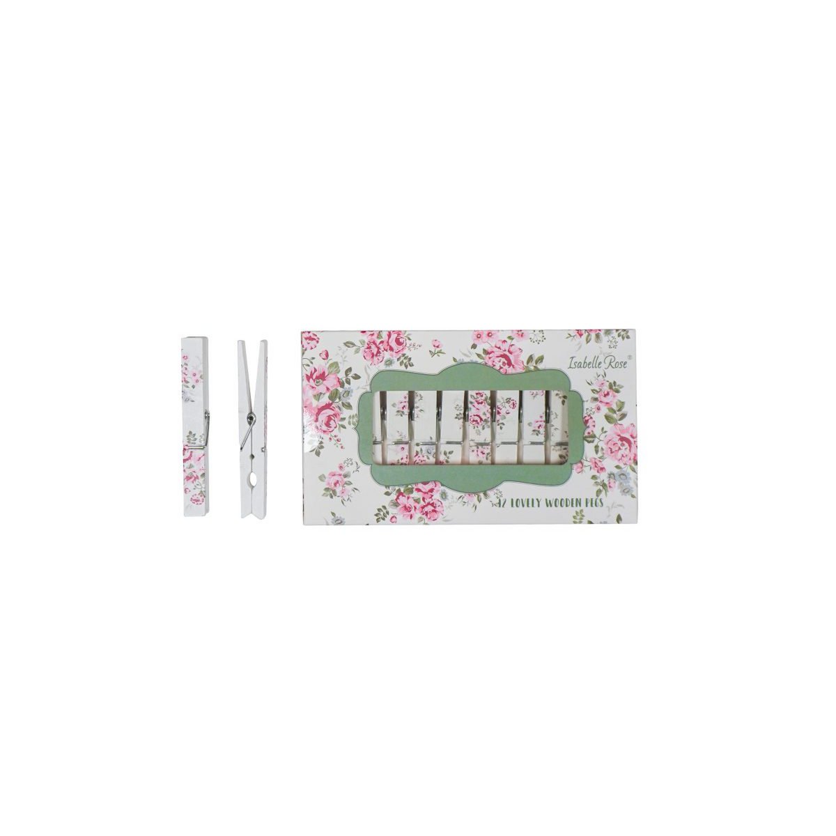 Set mollette in legno Lisa 12 pz in scatola Isabelle Rose