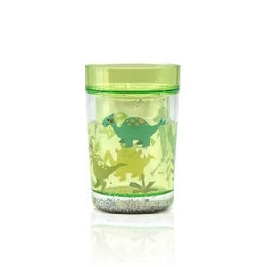 Glitzerbecher "Dinosaurier" grün