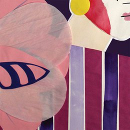 Collage in violet: Lady in Flowers