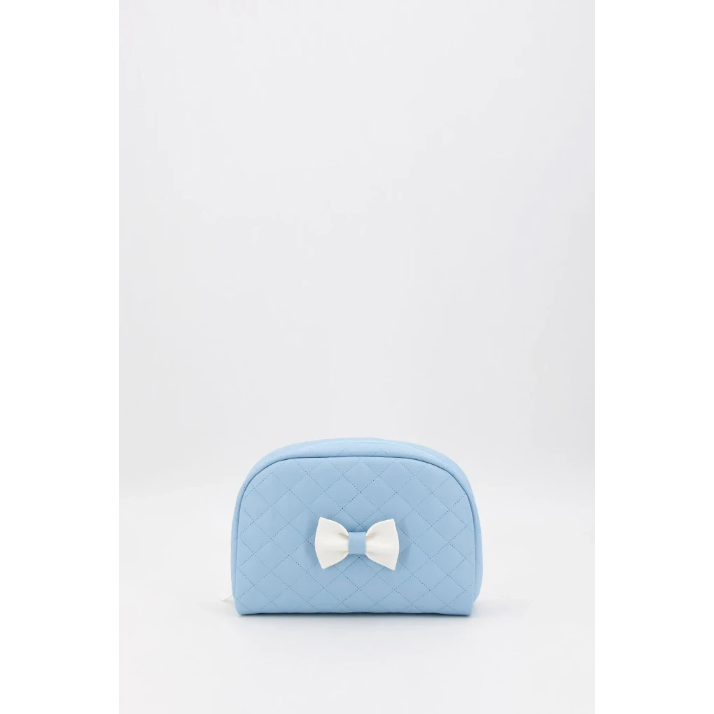 Trousse de toilette matelassée pour bébé avec nœud, rose