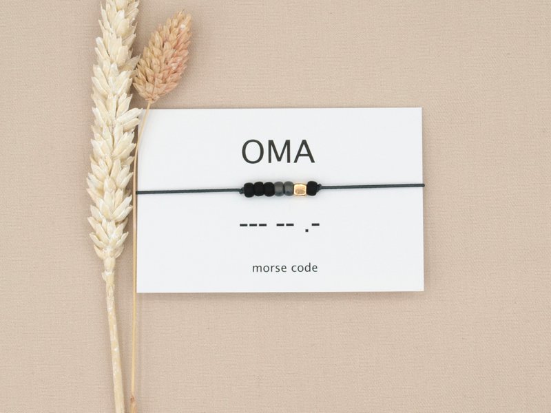 Morse code armband Oma (zilver,rosé goud,goud)