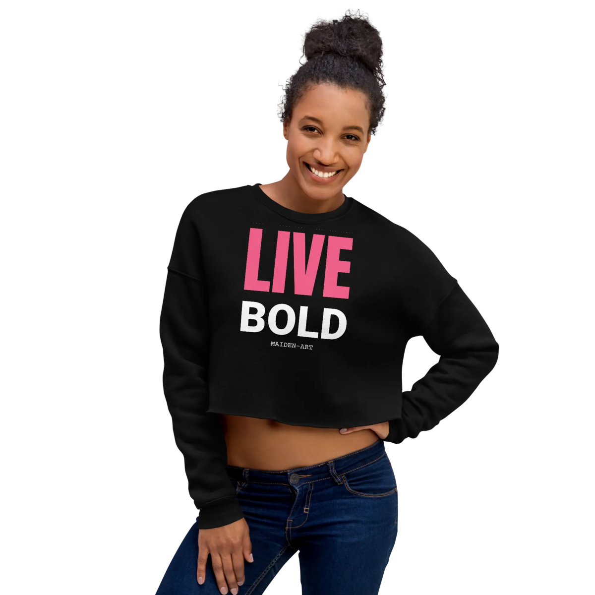 Live Bold Crop Sweatshirt - sweatshirt kvinder
