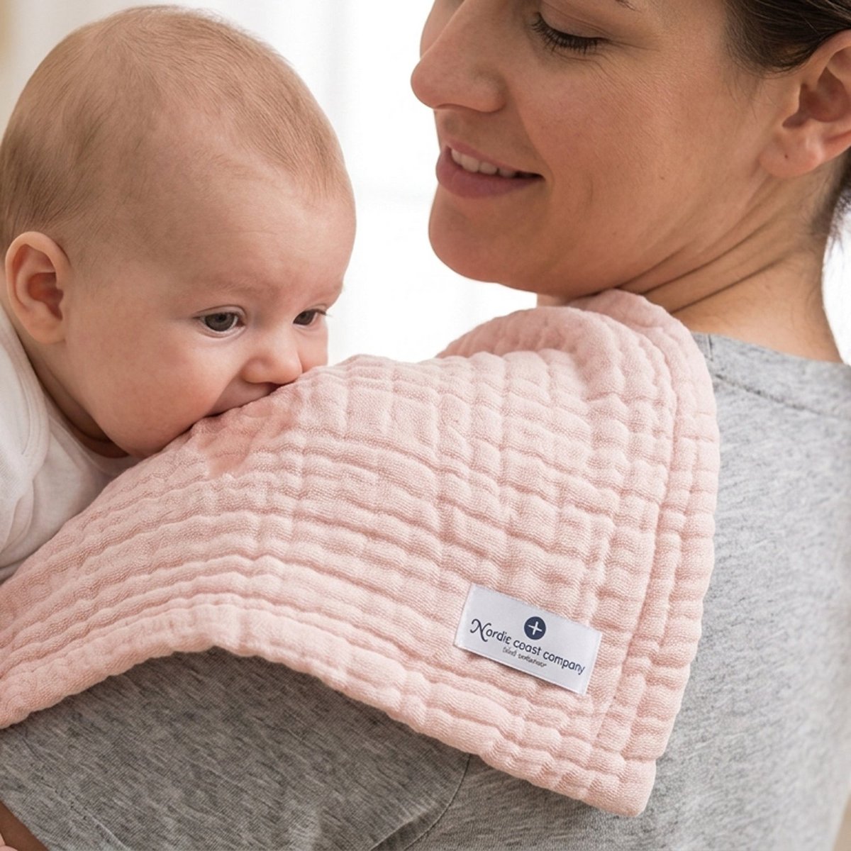 Pink 4 in 1 Muslin Baby Blanket