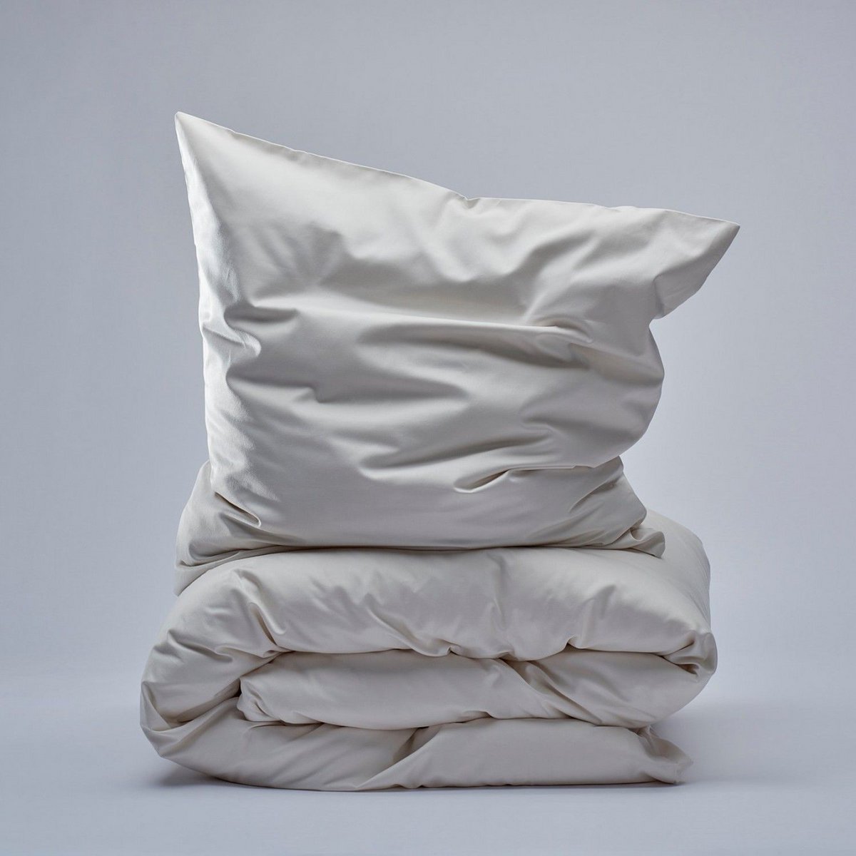 Ensemble de couette en satin 500 fils au lait d'amande