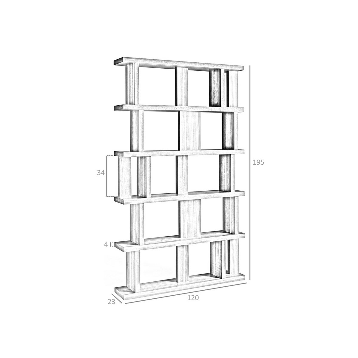 Walnut colored wooden shelf