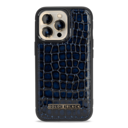 Custodia in pelle MagSafe per iPhone 13 Pro Milano design blu