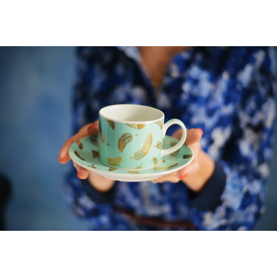 Bird Blue Tasse und Untertasse