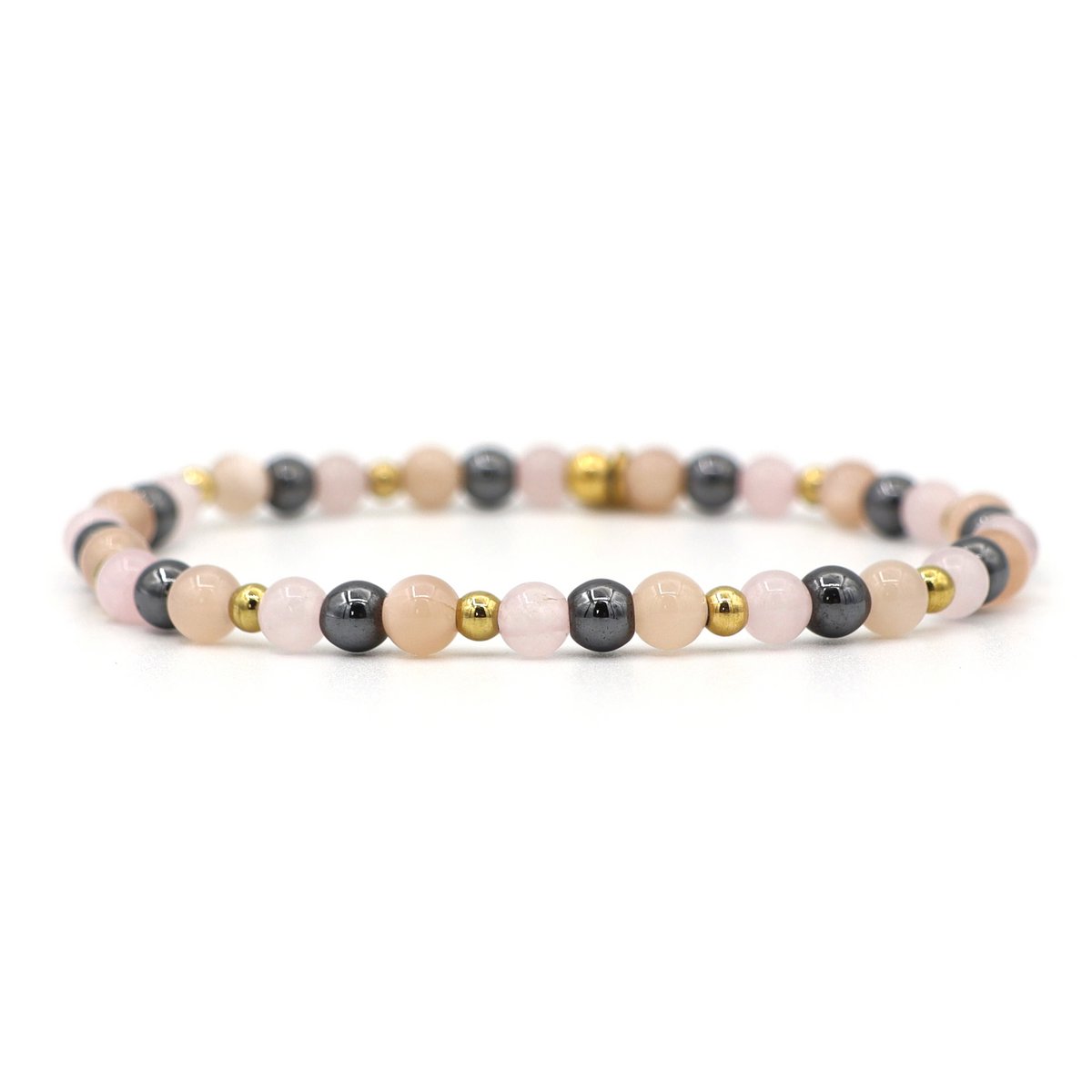 Natuursteen armband, mama to be, zilver en goud