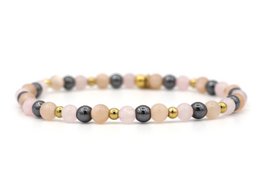 Natuursteen armband, mama to be, zilver en goud