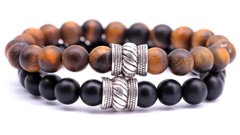 Bali Mat Set Brown Tiger Eye x Lava Stone