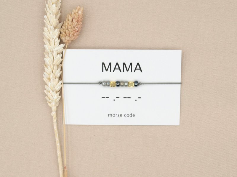 Morse code armband Mama (zilver,rosé goud,goud)