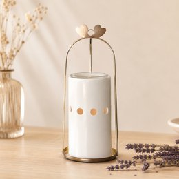 Brucia Profumi Serie Inspiration - Cinco - Portacandele, Cere Profumate Fondente - Ceramica e Metallo - Diffusione Morbida - Idea Decorativa