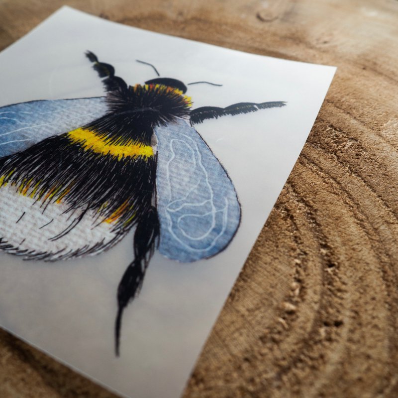 Opstrijkafbeelding hommel om op te strijken | Opstrijkbare patches voor kleding met aquarelverf