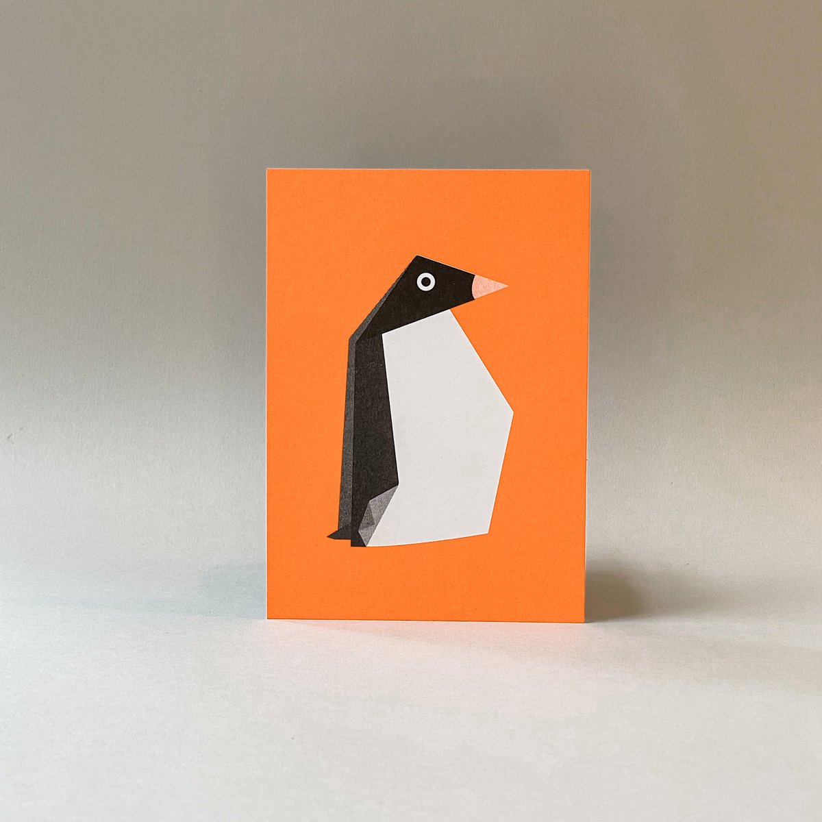 Risography Postcard - Origami Pinguin - DIN A6