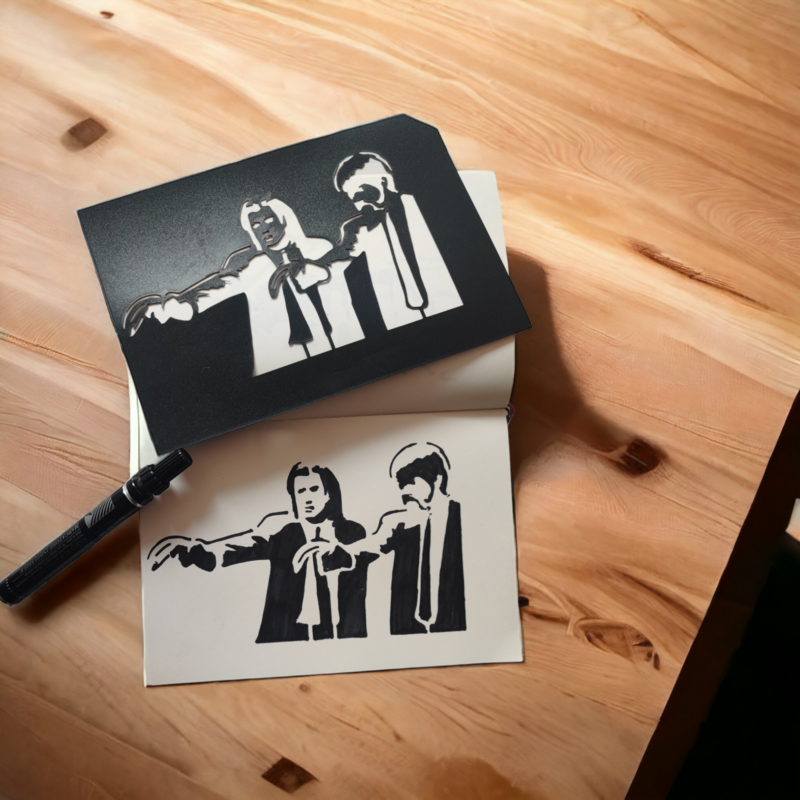 Stencil Graffiti di Banksy - Pulp Fiction