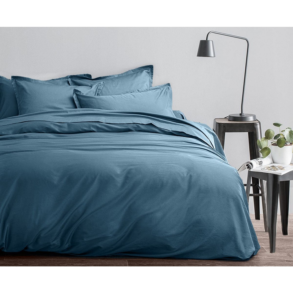 DEKBEDSET 240X220CM 100% KATOEN SATIJN 70-DRAADSTALLEN-HORIZON