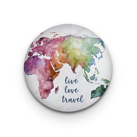Decoratieve magneet Wereldkaart regenboog