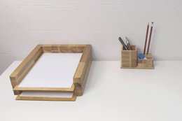 Paper  tray, Set of 2 wooden paper trays