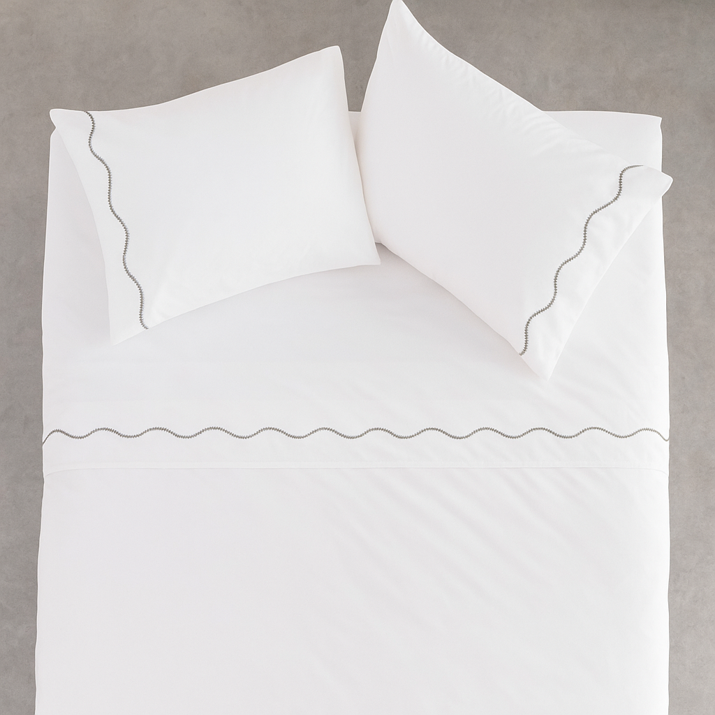Sophia -kussensloop gemaakt van 100% lang nietje katoen percale, set van 2
