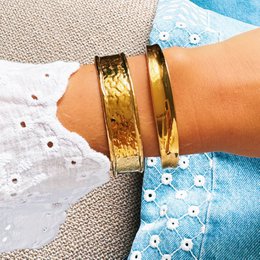 Armring bred blusset - guld