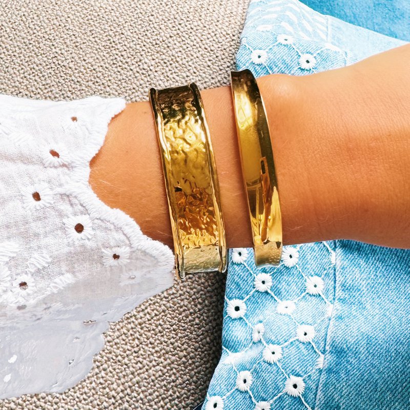 Armring bred blusset - guld