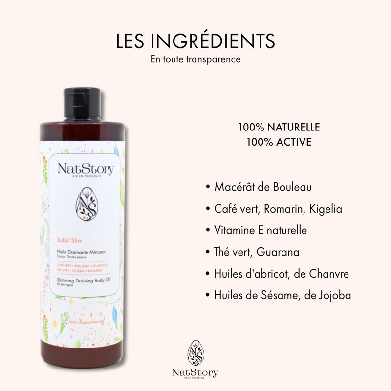 SUBLI'SLIM HUILE DE MASSAGE DRAINANTE MINCEUR 500 ml Bio