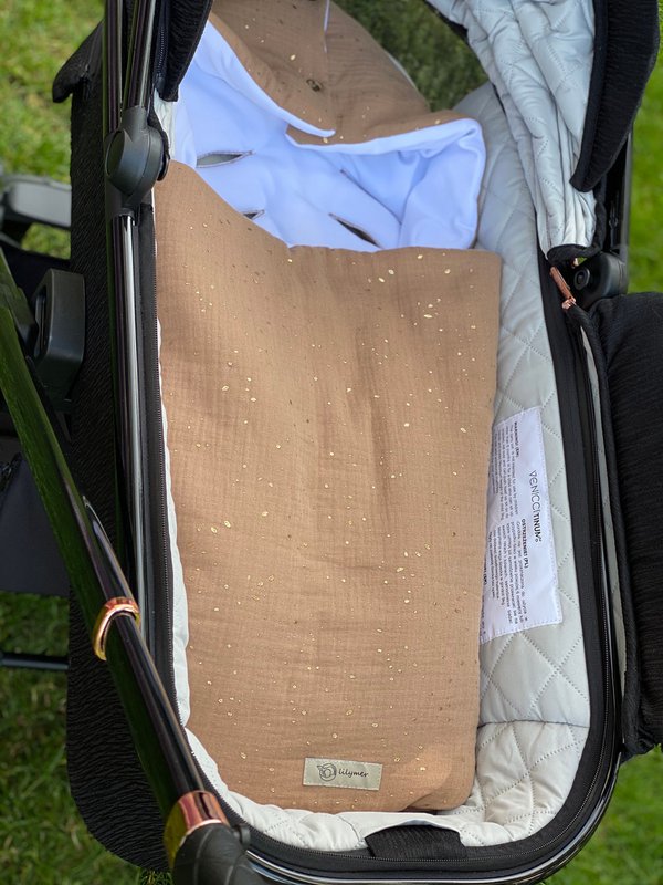 Sacco nanna in mussola organica: sacco a pelo per passeggino e seggiolino auto, Oeko-Tex, certificato 100% mussola, coprisedile traspirante per auto