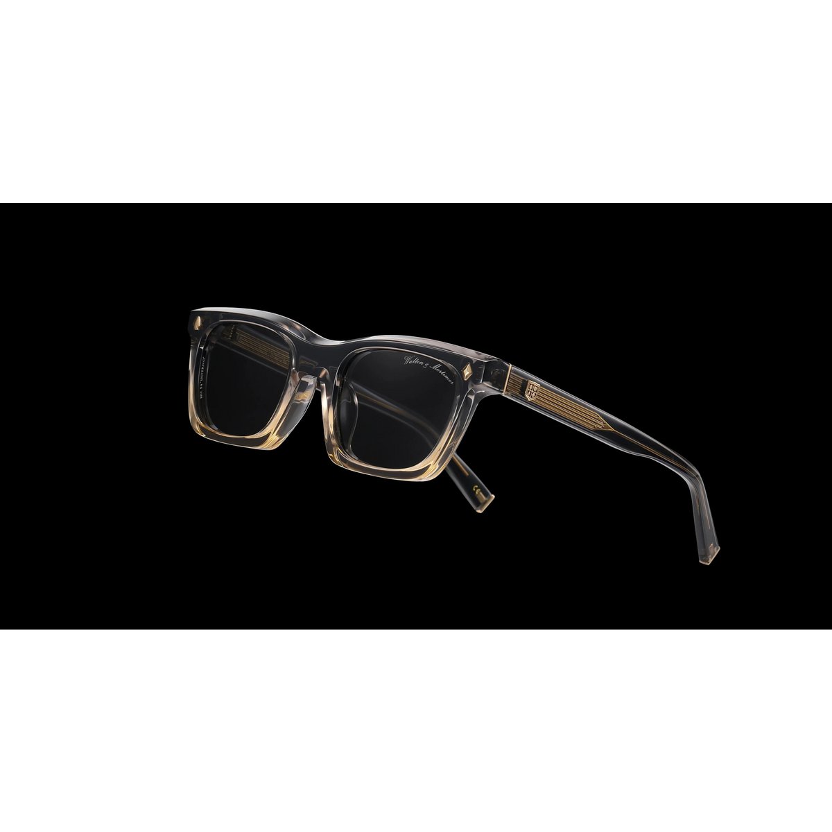 Walton et Mortimer NO. 54 : Lunettes de soleil grises transparentes "Inferno"