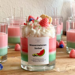 Sorbetto di anguria a candela da dessert