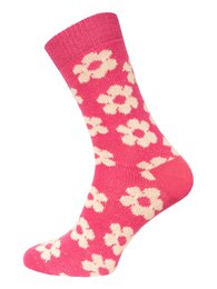 (Reduceret 2. valg - "Draw Threads") - Et par blomster Design Sock lavet af 90% bomuld