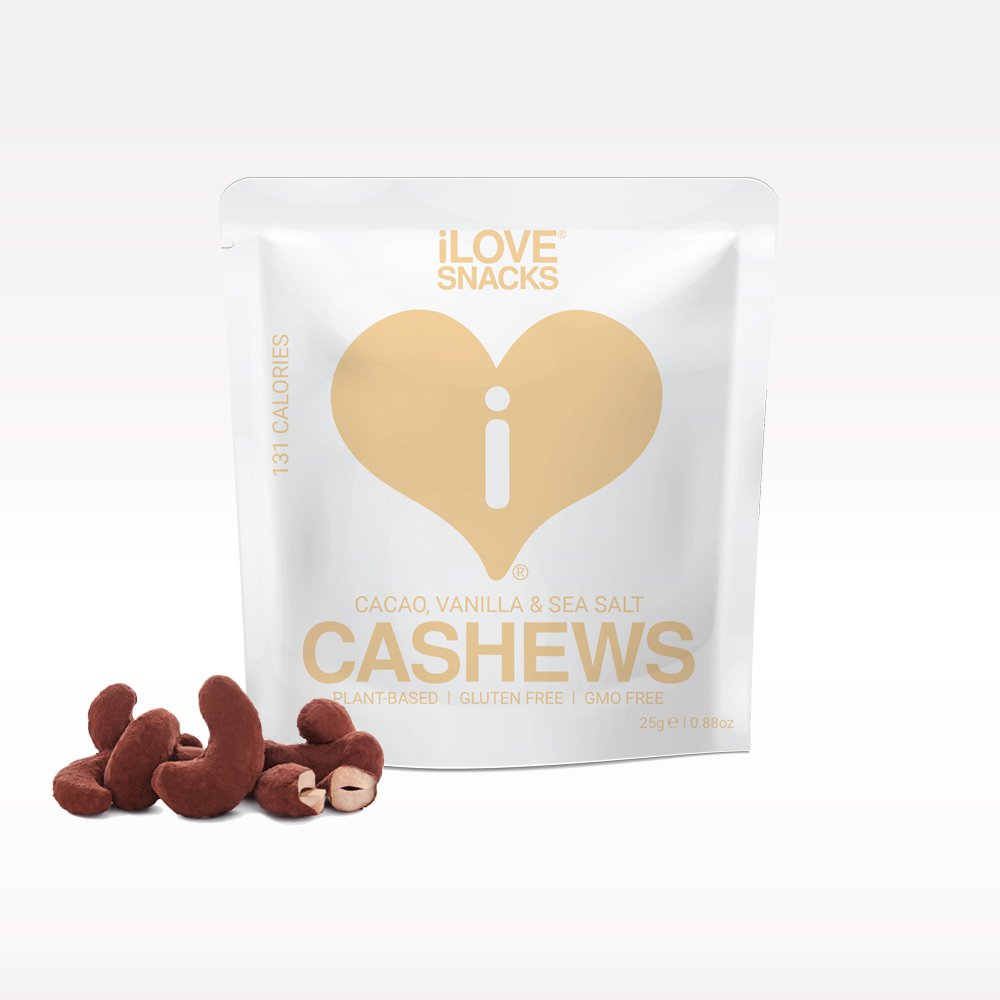 iLOVE SNACKS Kakao-Cashews mit Vanille & Meersalz 22g
