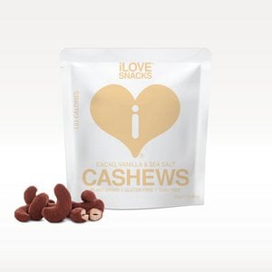 iLOVE SNACKS Kakao-Cashews mit Vanille & Meersalz 22g