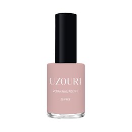 Vegan nail polish in a milky nude color, 22-free formula, 14ml bottle.